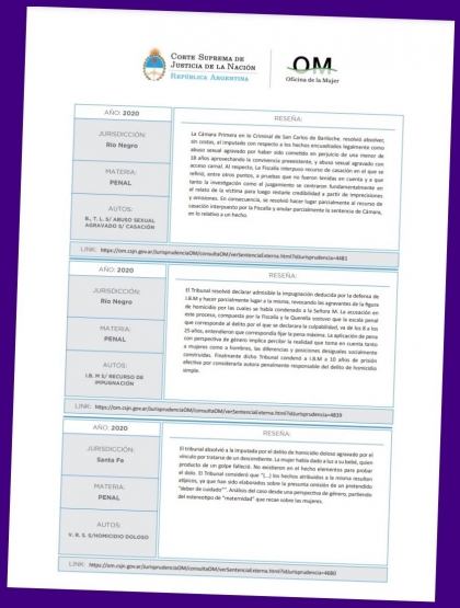 La Corte destacó fallos rionegrinos en el primer Compendio de Sentencias con Perspectiva de Género de la Argentina