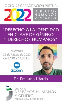 Videoconferencia“Derecho a la Identidad en clave de Género y Derechos Humanos” a cargo de Emiliano Litardo